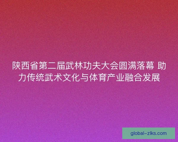陕西省第二届武林功夫大会圆满落幕 助力传统武术文化与体育产业融合发展